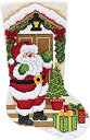 【中古】【輸入品・未使用】Bucilla 89319E フェルトアップリケ ジェムドット クリスマスストッキングキット ドアにいるサンタ 18インチ