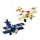 【中古】【輸入品・未使用】GALLERIE II ヴィンテージ 飛行機 パイロット ブルー クリーム プレゼント お土産 クリスマス コレクタブル 吊り下げオー...