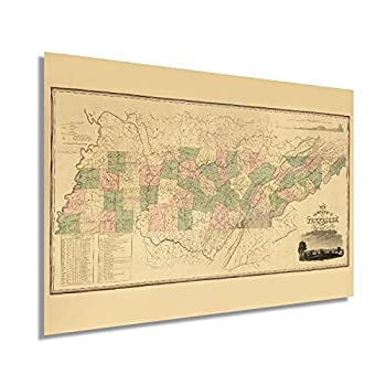 【中古】【輸入品・未使用】テネシー州の歴史地図 16 x 24 Inch