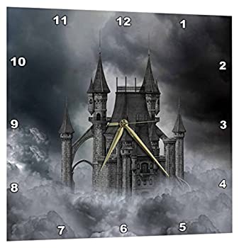 【中古】【輸入品・未使用】3dRose ダークブラックの雲の城 - 壁時計、13 x 13インチ (DPP_172931_2)