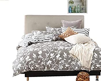 【中古】【輸入品・未使用】(King (3pc)%カンマ% Grey) - Swanson Beddings Leafy Vines 3-Piece 100% Cotton Bedding Set: Duvet Cover and Two Pillow Shams (King)