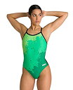 【中古】【輸入品・未使用】Arena Spraypaint Light Drop Back MaxLife One Piece Swimsuit, Green - Black, 24
