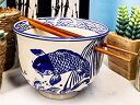 【中古】【輸入品・未使用】Ebros Ming Style 禅ブルー ホワイト 鯉の魚 Waterfall ラーメン Udong Noodles 直径5インチ ...