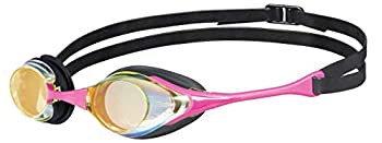 【中古】【輸入品 未使用】Arena Cobra Swim Goggles for Men and Women, Yellow Copper/Pink, Swipe Mirror