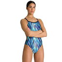 【中古】【輸入品・未使用】Arena Women's Print Challenge Back MaxLife One Piece Athletic Training Swimsuit, Speed Stripes Green, 28