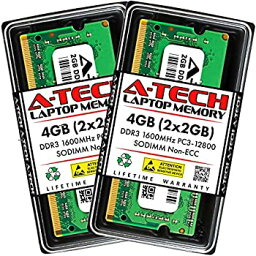 【中古】【輸入品・未使用】A-Tech 4GB (2x2GB) DDR3 1600MHz SODIMM PC3-12800 CL11 Non-ECC Unbuffered 204-Pin SO-DIMM ノートブック ノートパソコン RAM メモリ アップ