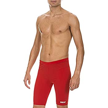 šۡ͢ʡ̤ѡArena Men's Board Race Polyester Solid Jammer Swimsuit - Red/Metallic Silver,40