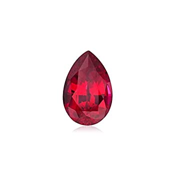 【中古】【輸入品・未使用】0.87?CTSの7?x 5?mm AA Pear Sabrina Created Ruby ( 1?pc ) Loose宝石