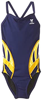 (24, Navy/Gold) - TYR SPORT Girl's Phoenix Splice Diamondfit Swimsuit