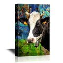 【中古】【輸入品・未使用】wall26 - キャンバスウォールアート - 牧草地にいる牛の肖像画 - ギャラリーラップ モダンホームアート | すぐに掛けられま...