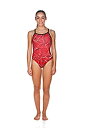 【中古】【輸入品・未使用】Arena Water Light Drop Back MaxLife One Piece Swimsuit, Red - Black, 22