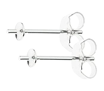 【中古】【輸入品・未使用】スターリングシルバー製ピアスポストスタッドイヤリングセッティングパール..