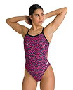 【中古】【輸入品・未使用】Arena Women's Print Challenge Back One Piece Swimsuit, Leopard Pink...
