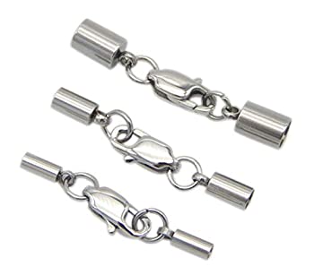 【中古】【輸入品・未使用】エンドキャップ エンドキャップ 100個 クラスプ付き 2.5mm (0.1インチ) ビーズコードワイヤー スターリングシルバーメッキ真鍮 ジュエリークラフ