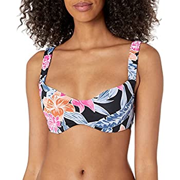 【中古】【輸入品・未使用】Roxy レディース トロピカルオアシス Dカップ ビキニトップ, 無煙炭 トロピカル オアシス 214, X-Large