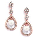【中古】【輸入品・未使用】Mariell Blush 14?Kローズゴールドメッキシェルパールドロップブライダルウェディングダングルイヤリングキュービックジルコニア