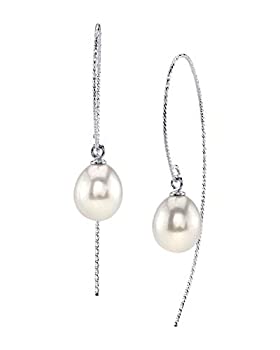 【中古】【輸入品・未使用】The Pearl Source 8 ? 9 mm ドロップ型 ホワイト淡水養殖真珠 ボニーイヤリ..