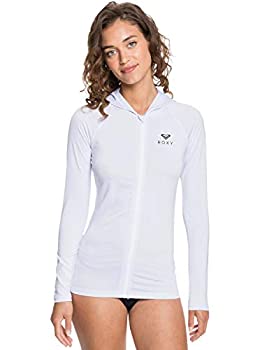 yÁzyAiEgpzRoxy Women's Essentials Hooded Rashguard, Bright White 21, XL