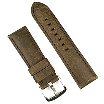 【中古】【輸入品・未使用】ブラウンBomberレザーバンドfor Panerai 24?mm