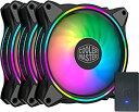 【中古】【輸入品・未使用】CoolerMaster MasterFan MF120 Halo 3イン1 ダブルリング アドレス可能 RGB照明 120mm 3パック 独立制御LED PWM静圧 コンピューターケースと液体(2)