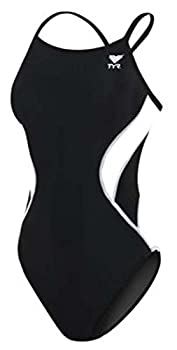 (30, Black/White) - TYR Adult Alliance Diamond Back Splice Swimsuit