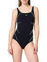 【中古】【輸入品・未使用】Arena BODYLIFT Women's Jewel Wing Back One Piece Swimsuit, Black-Wh...