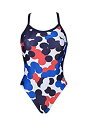 【中古】【輸入品・未使用】Arena Women's Print Challenge Back One Piece Swimsuit, USA Dots, 22(4)