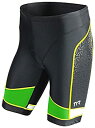 【中古】【輸入品・未使用】(Small, Black/Green/Yellow) - TYR Men's 23cm Competitor Triangle Shorts