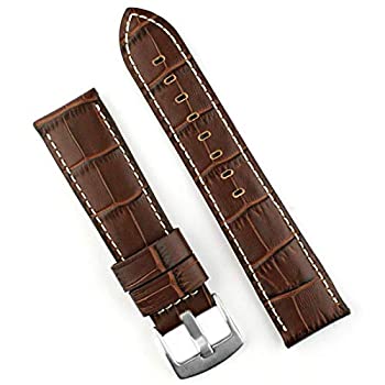 【中古】【輸入品・未使用】ブラウンGator white-stitch 22?mmレザーWatch Band for Panerai Long