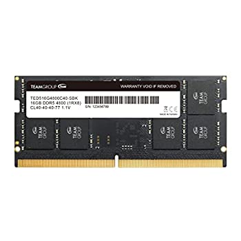 【中古】【輸入品 未使用】TEAMGROUP Elite SODIMM DDR5 16GB 4800MHz (PC5-38400) CL40 Non-ECC Unbuffered 1.1V 262 ピン ラップトップ メモリ モジュール Ram - TED516G