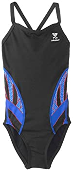 【中古】【輸入品・未使用】(22, Black/Blue/Red) - TYR SPORT Girl's Phoenix Splice Diamondfit Swimsuit