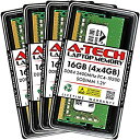 【中古】【輸入品・未使用】A-Tech RAM 16GB (4x4GB) DDR4 2400MHz SODIMM PC4-19200 (PC4-2400T) CL17 1.2V Non-ECC SO-DIMM 260ピン - ノートパソコン、ノートブック&AIO(2)