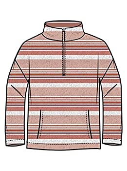 【中古】【輸入品・未使用】Roxy Womens Sherpa Half Zip Fleece Printed - L - Pink Canyon Clay Stripe L