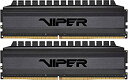 【中古】【輸入品・未使用】Patriot Memory Viper4 Blackout Series DDR4 3200MHz PC4-25600 32GB (16GB x 2枚) プレミアムブラックヒートシンク デスクトップ用メモリ PVB4