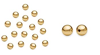 【中古】【輸入品・未使用】Adabele 200個 本物のゴールドメッキ スターリングシルバー 4mm (0.16インチ) シームレス スムーズ スモール ラウンド スペーサー ビーズ ジュエ