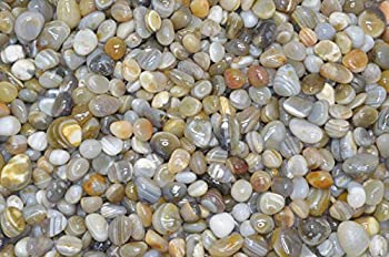 【中古】【輸入品・未使用】Hypnotic Gems: 2ポンド インド産バンド付きサードニキス タンブルストーン - 磨き上げられた宝石ロック ジュエリー製作、クリスタルヒーリング