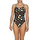 【中古】【輸入品・未使用】ARENA Tropical Storm Challenge Back Reversible One Piece Swimsuit, Black - Multicolor, 38