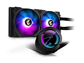 【中古】【輸入品・未使用】AORUS WATERFORCE 280 AIO リキッドCPUクーラー 280mmラジエーター 140mm低ノイズARGBファン2個付き 回転可能なARGB照明パネルデザイン Intel LG