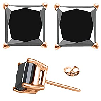 【中古】【輸入品・未使用】総重量1/2 - 4 カラット プリンセスブラックダイアモンドスタッドイアリング 【中古】【輸入品・未使用】総重量1/2 - 4 カラット プリンセスブラックダイアモンドスタッドイアリング