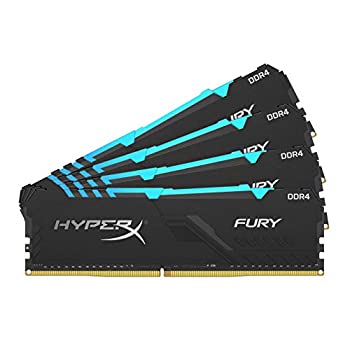 【中古】【輸入品・未使用】キングストン Kingston デスクトップPC用メモリ DDR4 2666MHz 8GBx4 HyperX FURY RGB CL16 HX426C16FB3AK4/32 RGB LED