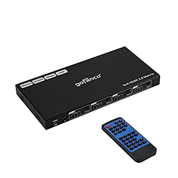 【中古】【輸入品・未使用】gofanco 4x4 HDMIマトリックススイッチ - 最大4K 60Hz 4:4 HDR HDMI 2.0 HDCP 2.2/1.4 自動ダウンスケーリング EDID管理 IRリモコン 7.1chオーデ