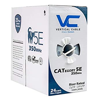 【中古】【輸入品・未使用】Vertical Cable Cat5e, 350 MHz, Shielded, 24AWG, Solid Bare Copper, 1000ft, White, Bulk Ethernet Cable