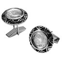 【中古】【輸入品・未使用】Starborn CreationsスターリングシルバーラウンドMuonionalusta Meteoriteカフリンク