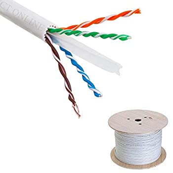 yÁzyAiEgpzCables Direct Online Cat6A 1000 Foot Solid Bare Copper 23AWG 4 Pair Bulk Ethernet Cable, Unshielded Twisted Pair (UTP) (White)