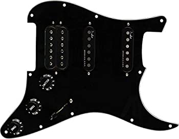 【中古】【輸入品・未使用】Fender ギターパーツ Pre-Wired Strat Pickguard, Shawbucker Bridge/Gen 4 Noiseless Neck/Middle HSS, Black 11 Hole PG