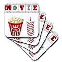 【中古】【輸入品・未使用】(set-of-8-Soft) - 3dRose The Word Movie with Popcorn and Soda Illus...