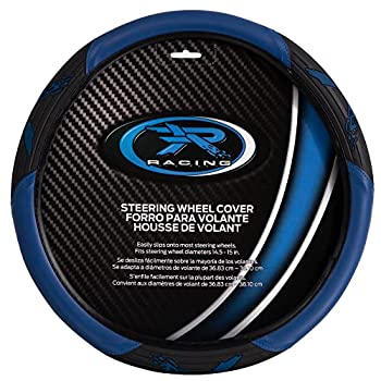 Plasticolor 6342 Blue R Racing Velocity Style Steering Wheel Cover