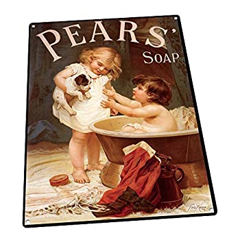 【中古】【輸入品・未使用】(30cm x 41cm) - Pears Soap Metal Sign: Soap, Laundry, and Bathroom Decor Wall Accent