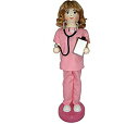 【中古】【輸入品・未使用】Nurse in Pink Scrubs Wooden Christmas Nutcracker 36cm