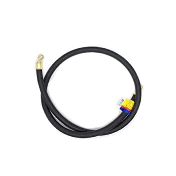 Yellow Jacket 15110 Plus II 1/4 Heavy Duty HCA Straight x Angle Charging Hose, 10', Black by Yellow Jacket